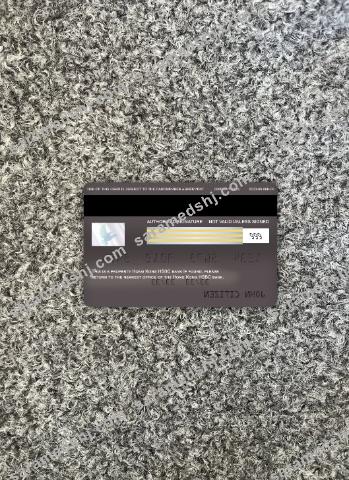 Hong Kong HSBC bank visa classic card photolook back